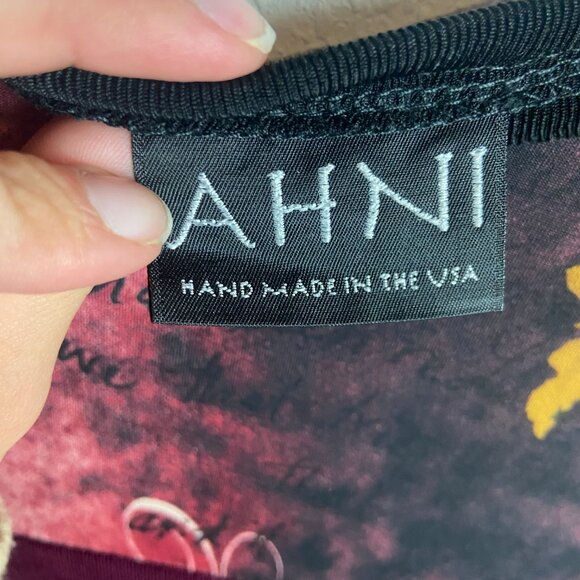 Ahni Size 2X Tunic Top Slinky Stretch Blouse Asymmetrical Asian Artsy USA - Picture 5 of 7